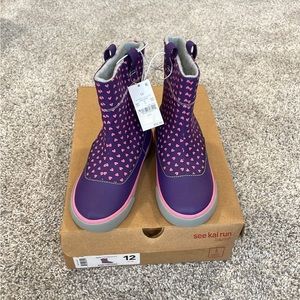 See Kai Run Basics Toddler Girl Ripley Hearts  Pull On Boots 12